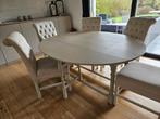 eettafel met 6 stoelen, Huis en Inrichting, Tafels | Eettafels, Ophalen, 100 tot 150 cm, Modern landelijk, Zo goed als nieuw