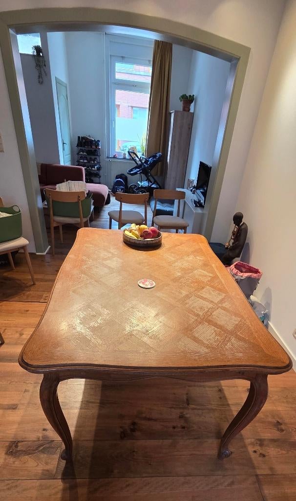 Vintage houten eettafel, Huis en Inrichting, Tafels | Eettafels, Gebruikt, 50 tot 100 cm, 100 tot 150 cm, Vier personen, Rechthoekig