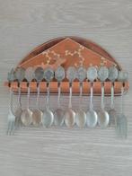 vintage houten wandrekje met lepeltjes en vorkjes, Enlèvement ou Envoi, Comme neuf