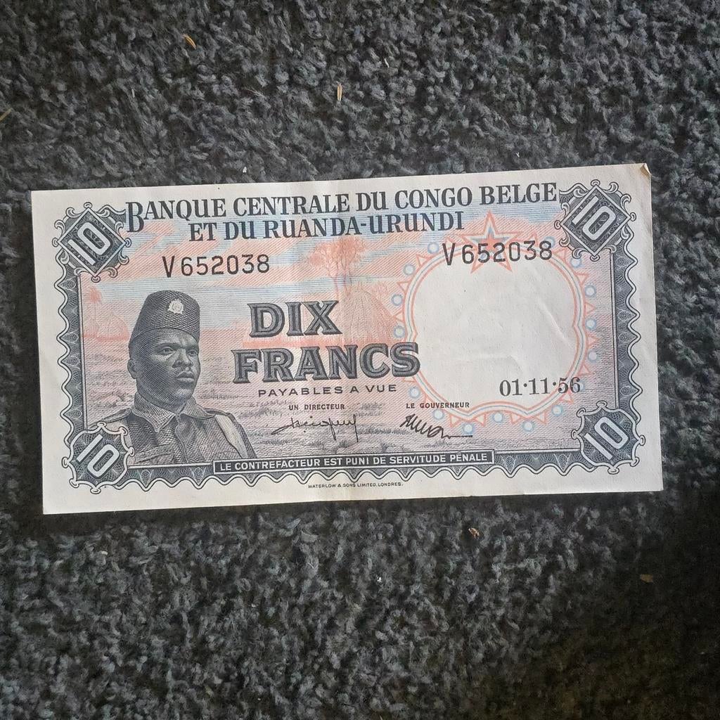 10Fr congo Belge 1960, Enlèvement ou Envoi