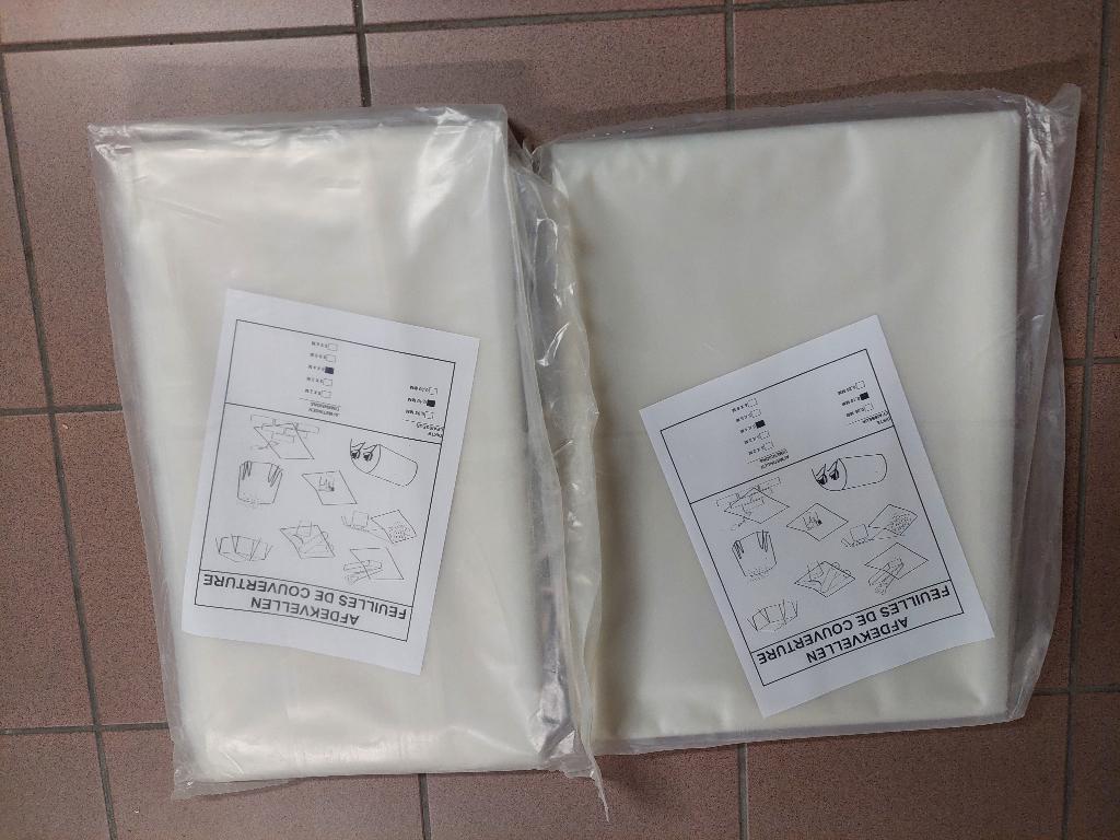 2 afdekfolies voor bouw of tuin, 4 x 5 m, dikte 0,10mm, Doe-het-zelf en Bouw, Ophalen of Verzenden, Nieuw, 15 m² of meer, Zeil