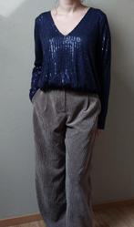 Feestelijke marineblauwe pailletten blouse, Kleding | Dames, Ophalen of Verzenden, Nieuw, Maat 38/40 (M), Blauw