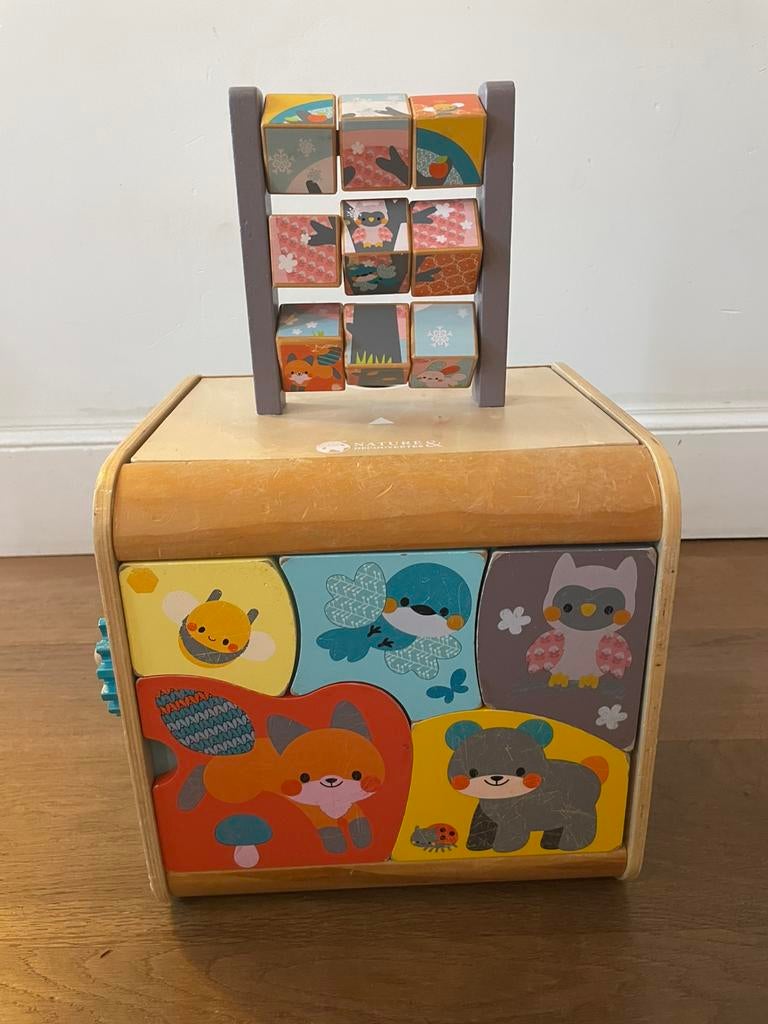 Grand cube en bois multi-activités Nature et découvertes, Ophalen, Gebruikt