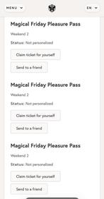 4X Tomorrowland W2 Magical Friday Pleasure Pass