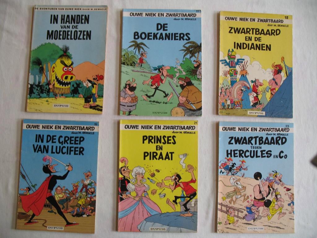 Ouwe Niek en Zwartbaard, 8 stuks,  5 x 1ste druk, Boeken, Stripverhalen, Meerdere stripboeken, Ophalen of Verzenden