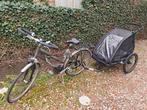 Fiets met fietskar voor 2 kleuters, Ophalen, Gebruikt, 2 kinderen, Overige merken