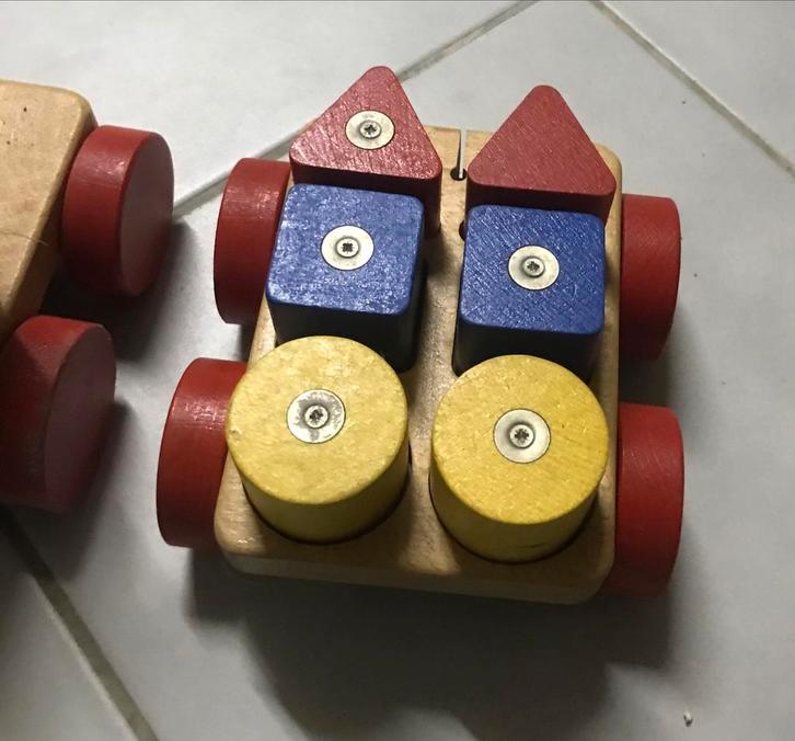 Houten blokkenkraan, Kinderen en Baby's, Speelgoed | Houten speelgoed, Zo goed als nieuw, Ophalen