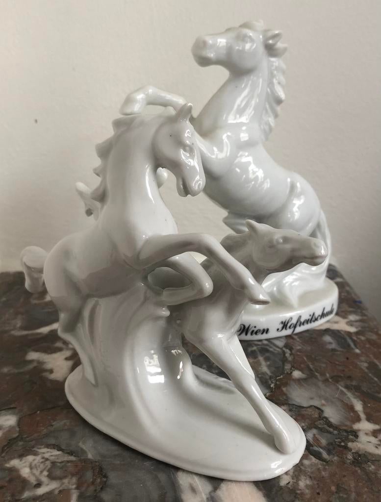 Chevaux vintage en porcelaine DDR Gräfenthal, 1960, Envoi, Comme neuf