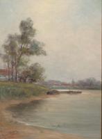 Romain Steppe (1859-1927): Scheldezicht (64 x 85 cm), Antiek en Kunst, Ophalen of Verzenden