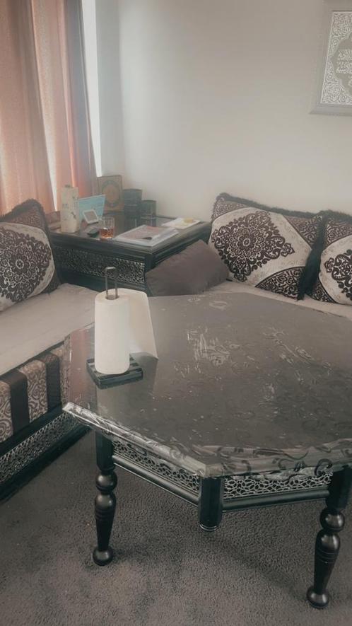 Marokkaans Bankstel met Salontafel en Hoekmeubel, Huis en Inrichting, Zetels | Complete zithoeken, Gebruikt, Hout, Ophalen