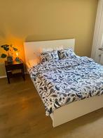 Malm openklapbaar bed 160x200, Huis en Inrichting, Slaapkamer | Bedden, Ophalen, Gebruikt, Wit, Tweepersoons