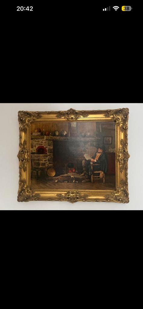 Tableau ancien avec cadre doré ️ a venir le chercher, Antiek en Kunst, Kunst | Schilderijen | Klassiek, Ophalen