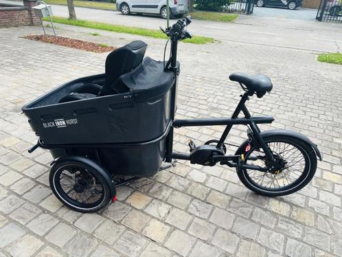Bakfiets black iron horse ibex, Fietsen en Brommers, Fietsen | Bakfietsen, Nieuw, Overige merken, 2 kinderen, Elektrisch, Huif
