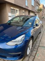 Tesla model 3 long range, Auto's, Automaat, Zwart, Blauw, Leder