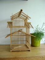 Vintage pagode bamboe en hout vogelkooi decoratief, Antiek en Kunst, Ophalen