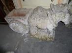 STENEN TUINBEELD 2 PAARDEN+KAR, Tuin en Terras, Ophalen of Verzenden