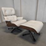 Vitra Eames Lounge chair - Notenhout wit - Snow leder, Ophalen of Verzenden