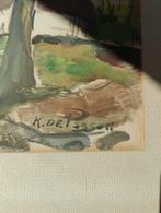 Karel de Posson, acquarel gouache op karton, Antiek en Kunst, Ophalen of Verzenden