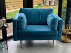 Blauwe Velvet Stoel, Huis en Inrichting, Stoelen, Ophalen, Zo goed als nieuw, Blauw