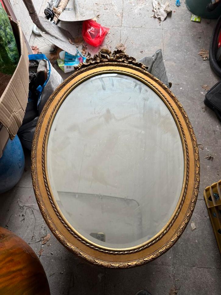 Miroir ovale style Louis XVI doré vintage, Antiek en Kunst, Antiek | Spiegels, Ovaal, Ophalen