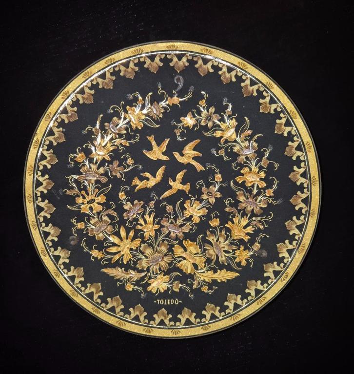 Toledo verzamel bord met 24 karaats goud, Antiek en Kunst, Kunst | Etsen en Gravures, Ophalen of Verzenden