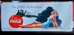Plaque de métal coca cola 27cm sur 11cm, Collections, Enlèvement ou Envoi