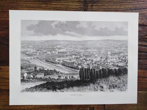 1888 - panorama de Namur, Antiek en Kunst, Kunst | Etsen en Gravures, Ophalen of Verzenden