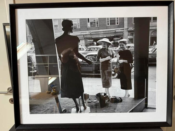Kader met retro poster, Huis en Inrichting, Woonaccessoires | Schilderijen, Tekeningen en Foto's, Zo goed als nieuw, Ophalen