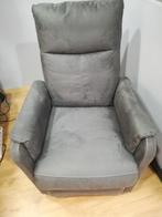 Relax banken en relax stoel in grijs imitatieleer, Ophalen, Tweepersoons, Zo goed als nieuw, Rechte bank