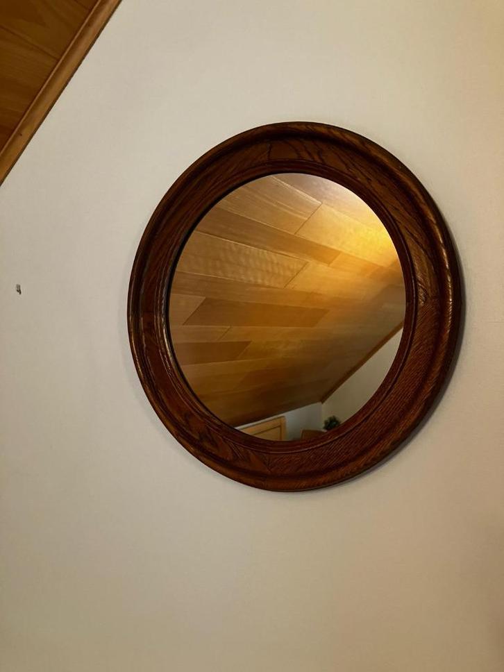 Ronde spiegel, Huis en Inrichting, Woonaccessoires | Spiegels, Zo goed als nieuw, Rond, Ophalen