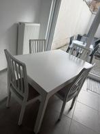 Table IKEA avec 4 chaises, Huis en Inrichting, Complete eetkamers, Ophalen, Gebruikt, Bois blanc, 4 tot 6 stoelen