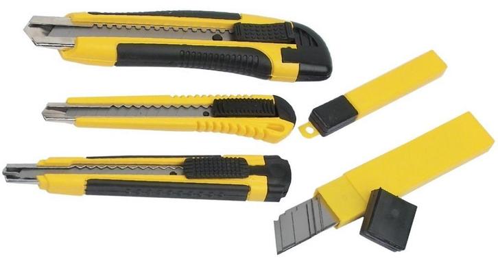 Afbreekmessen set 5dlg. Mannesmann - Nieuw, Hobby en Vrije tijd, Knutselen, Nieuw, Gereedschap of Accessoires, Ophalen of Verzenden