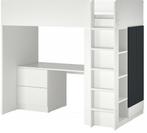Ikea hoogslaper, Huis en Inrichting, Slaapkamer | Bedden, Ophalen, 90 cm, Eenpersoons, Wit