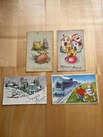4 postkaarten Pasen- Jaren 40/50, Verzenden, 1940 tot 1960, Gelopen, Feest(dag)