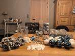 Set glazen kerstballen, slingers, rozen,.. blauw, wit, grijs, Diversen, Kerst, Ophalen, Zo goed als nieuw