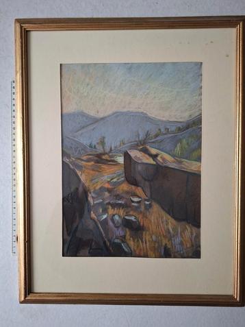 Kleurrijke pastel Werner Papeians de Morchoven China 1952 beschikbaar voor biedingen
