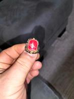 Ring draaibaar RVS met Ottomaanse Tugra Dubbelzijdig 19mm, Enlèvement ou Envoi, Rouge