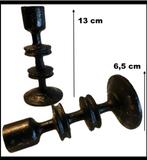 Bougeoir H13 cm (Paire) noir 600gr pièce. très stable, Enlèvement ou Envoi, Utilisé, Moderne, Moins de 50 cm