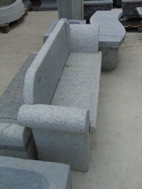 banc de jardin en pierre granit gris avec dossier , nouveau, Jardin & Terrasse, Bancs de jardin, Neuf, Autres matériaux, Enlèvement ou Envoi