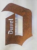 Duvel cortenstaal reclamebord 51cm op 37cm met 3 ophanhaken, Ophalen of Verzenden, Duvel