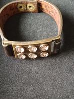 Mooie armband van Dyrberg Kern in leder en staal, Handtassen en Accessoires, Armbanden, Ophalen, Zo goed als nieuw, Staal