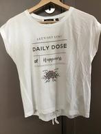 Witte t-shirt met geregen rug van Blue Seven, maat 164., Enlèvement ou Envoi, Utilisé, Fille, Chemise ou À manches longues