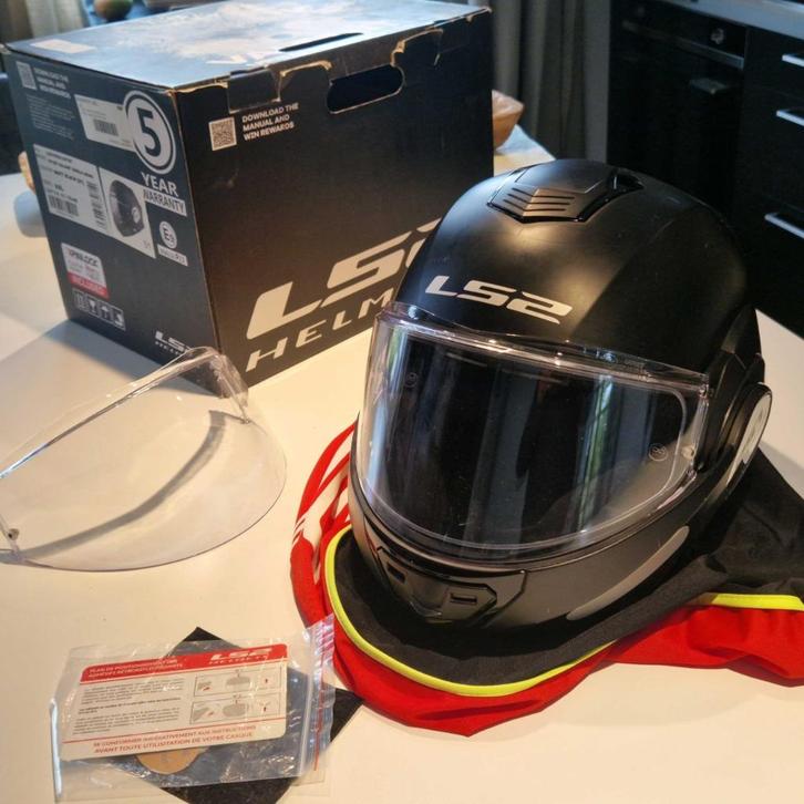 LS2 FF399 XXL systeemhelm open en toe te dragen, Motoren, Kleding | Motorhelmen, Heren, Systeemhelm, XXL, Overige merken, Tweedehands