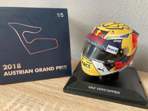 Max Verstappen 1:5 Winner Oostenrijk 2018 helm Spark RB14, Verzamelen, Automerken, Motoren en Formule 1, Nieuw, Formule 1, Ophalen of Verzenden