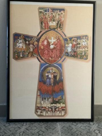 Grote kader Kruis Heilige Drievuldigheid (73,5 op 53 cm) beschikbaar voor biedingen
