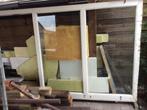 Meranti Raam,wit met glas,Vaste Raam.  100€, Doe-het-zelf en Bouw, Ophalen, Gebruikt, 150 tot 225 cm, Inclusief glas