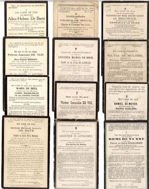 28 Oude bidprentjes gestorven 1900, Verzamelen, Bidprentjes en Rouwkaarten, Bidprentje, Ophalen of Verzenden