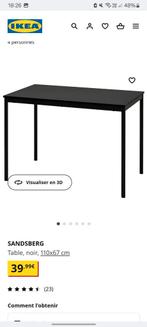 Table à manger Ikea sandsberg noire, Comme neuf, Enlèvement ou Envoi