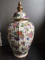 Vintage vaas met deksel Fleur de Saxe - Keralux Boch, Antiquités & Art, Enlèvement
