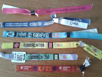 6x polsbandje oa. Werchter en Cactusfestival beschikbaar voor biedingen